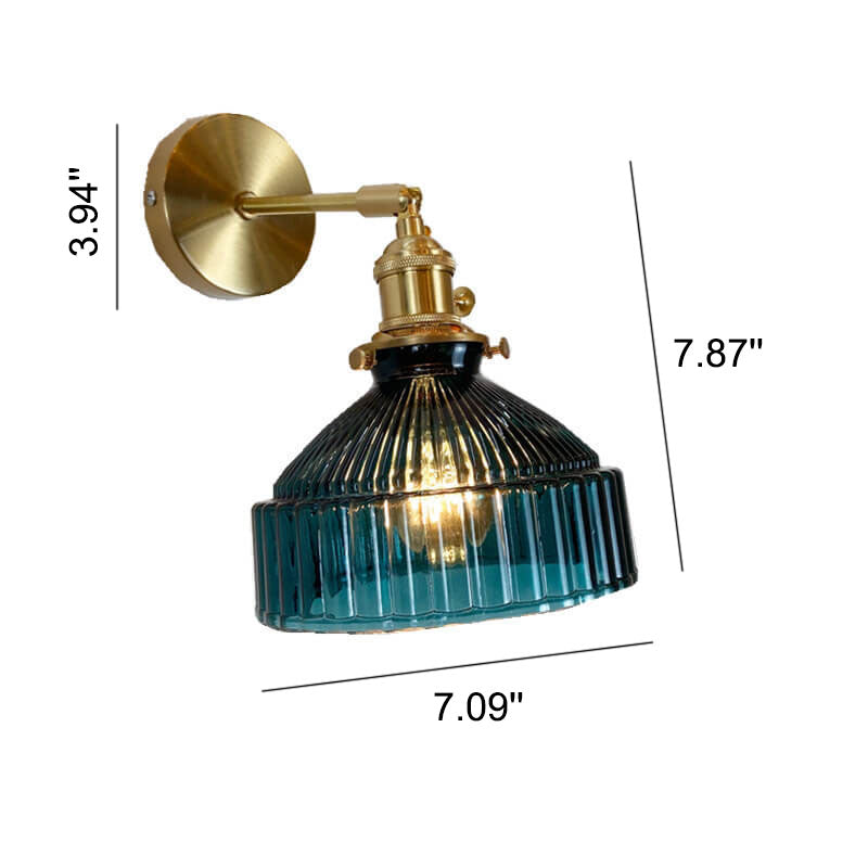 Nordic Dome Glass Shade Brass 1-Light Wall Sconce