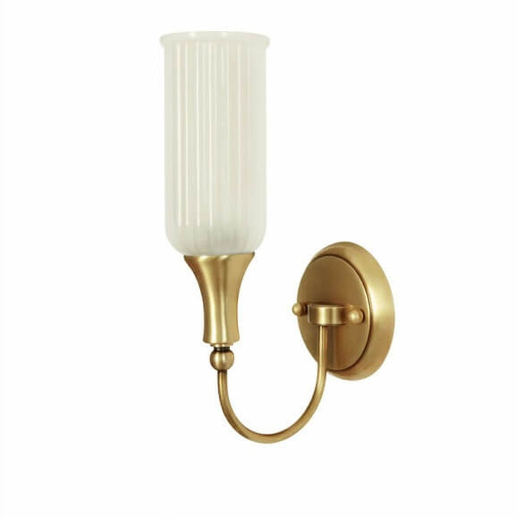 Vintage Rustic Brass Glass 1/2 Light Wall Sconce