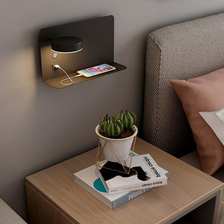 Modern Iron Square LED USB Rechargeable Wall Sconce