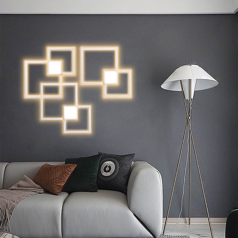 Minimalist Square Combination LED Iron Wall Sconce
