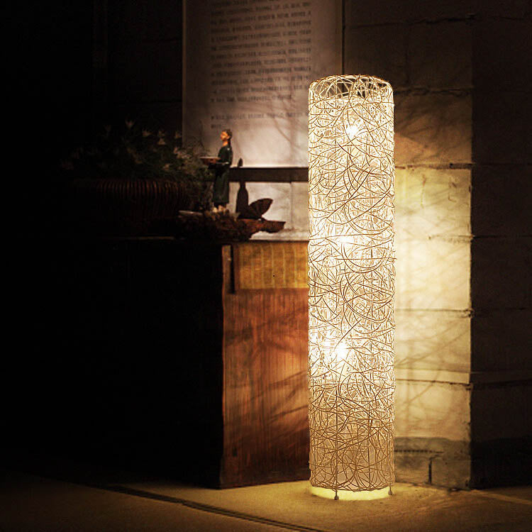 Sleek Modern Bamboo 3-Light Floor Lamp