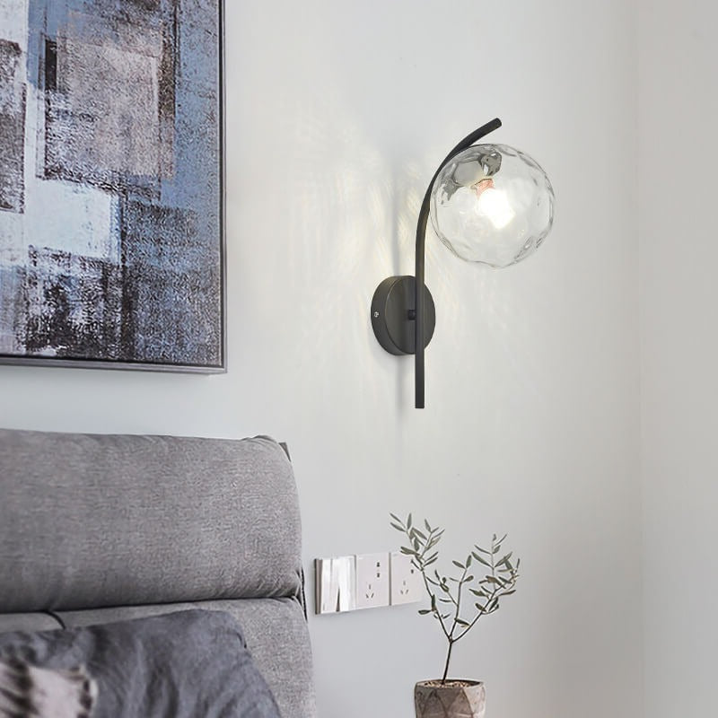 Nordic Arc Glass Globe 1-Light Wall Sconce