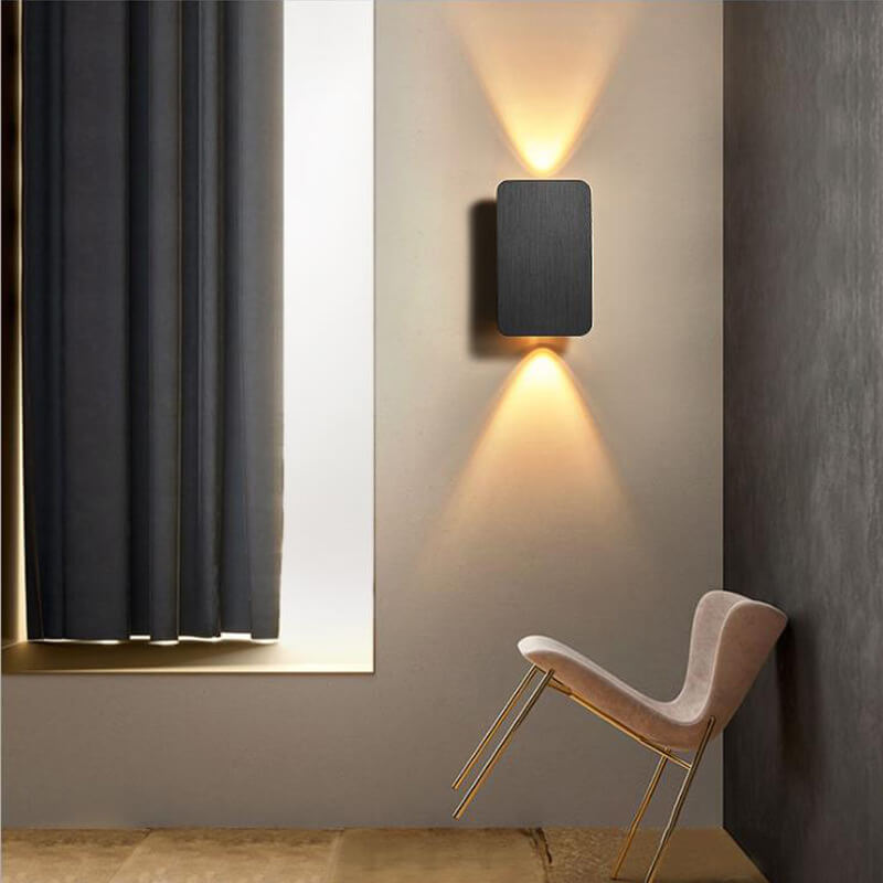 Nordic Minimalist Aluminum Rectangular Flat Wall Sconce