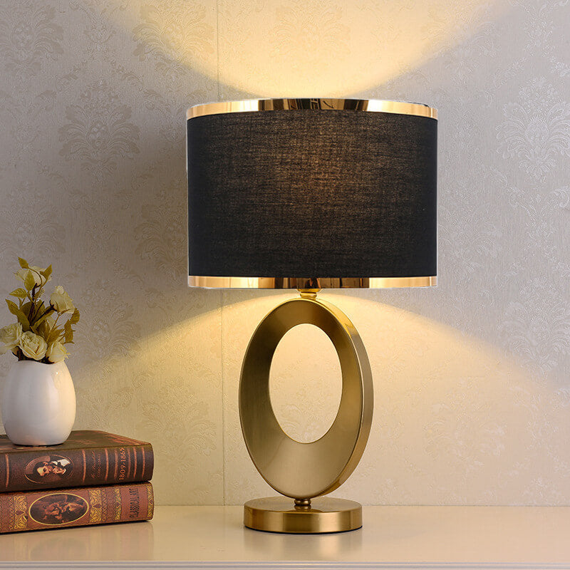 Modern Fabric Ring-Base 1-Light Table Lamp