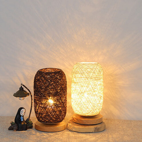 Creative Twine Rattan Ball LED Dimmable Table Lamp