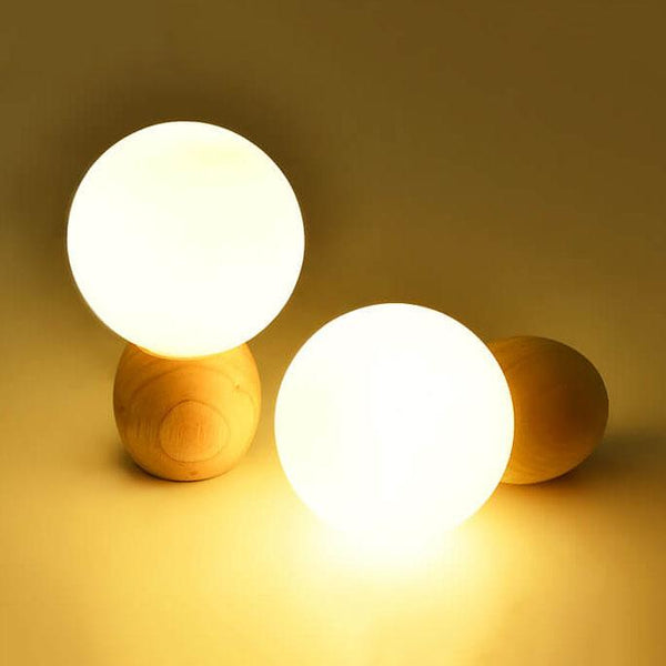 Nordic Solid Wood Table Lamp with Milk-White Table Lamp