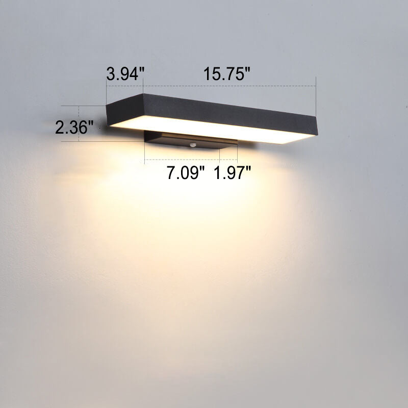 Modern Minimalist Rectangular Flat LED Sensor Wall Sconce