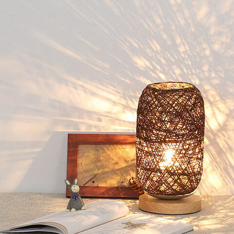 Creative Twine Rattan Ball LED Dimmable Table Lamp