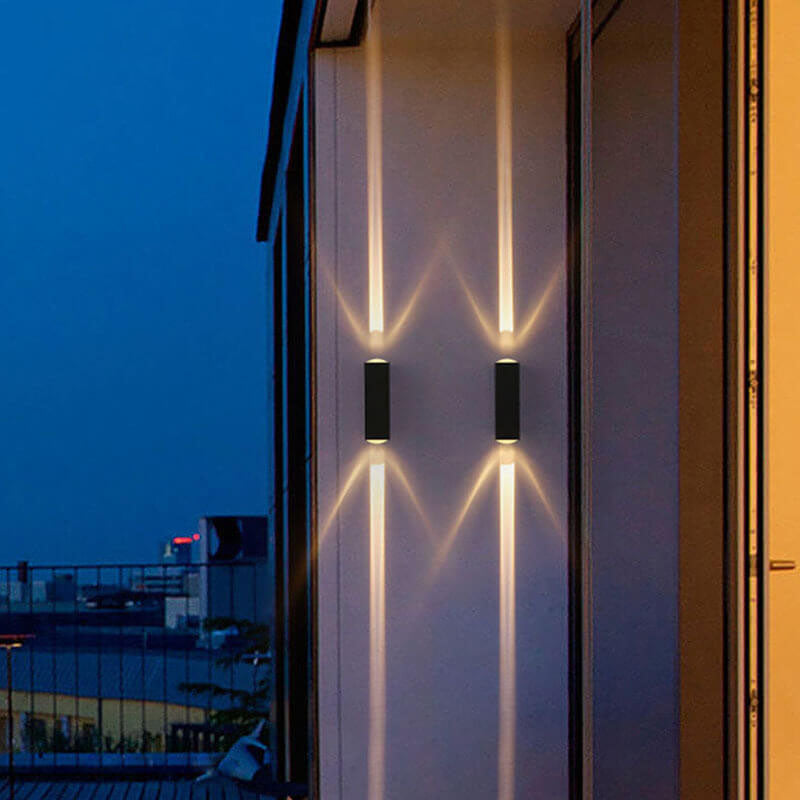 Modern Aluminum Lens Outdoor Double-Head Wall Sconce