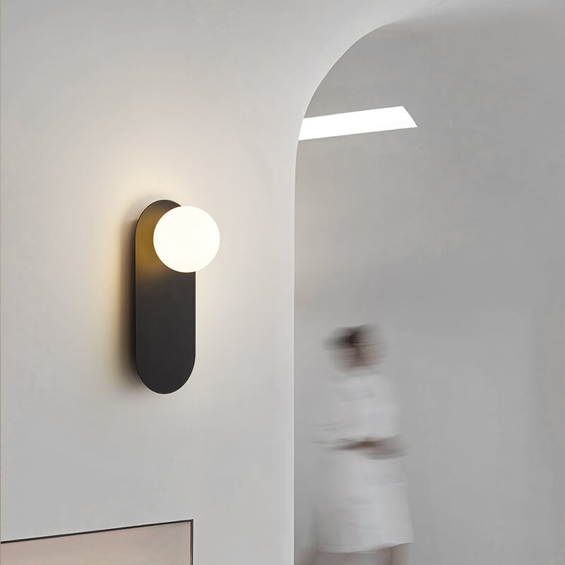 Nordic Minimalist Glass Ring Base 1-Light Wall Sconce