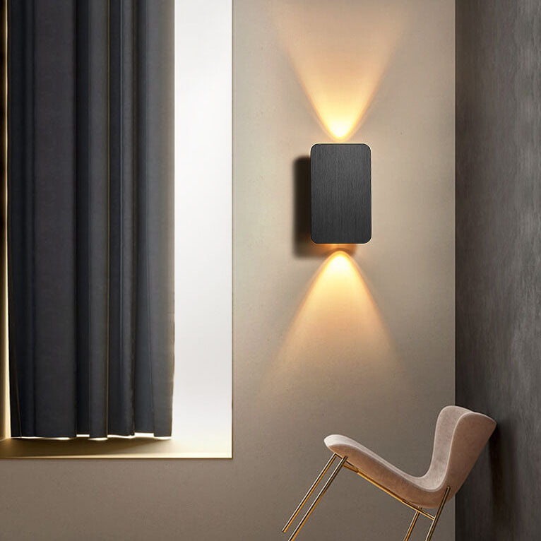 Nordic Minimalist Aluminum Rectangular Flat Wall Sconce