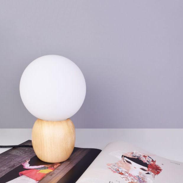 Nordic Solid Wood Table Lamp with Milk-White Table Lamp