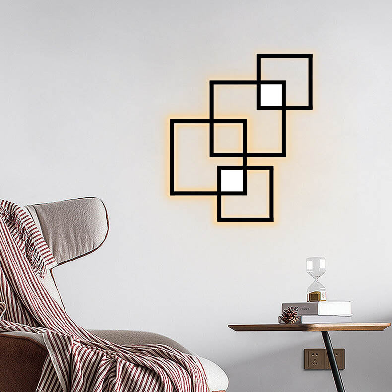 Minimalist Square Combination LED Iron Wall Sconce