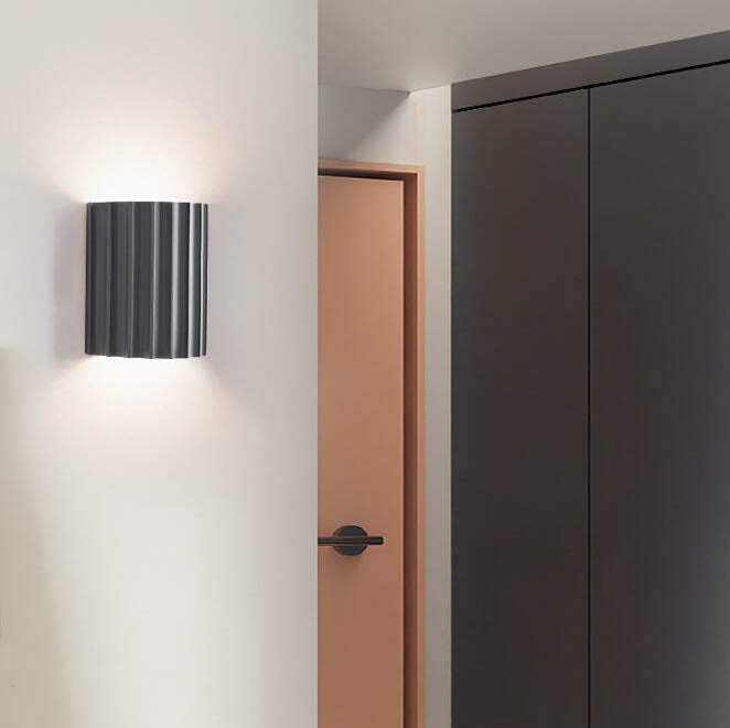 Macaron Resin Striped Half Cylinder 1-Light Wall Sconce