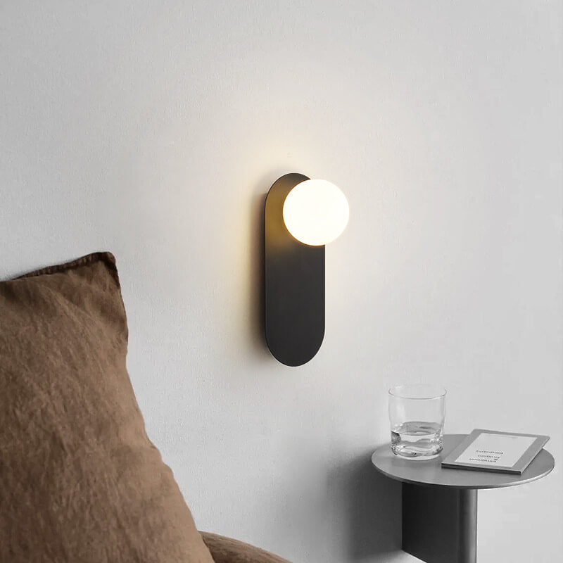 Nordic Minimalist Glass Ring Base 1-Light Wall Sconce