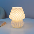 Retro Creative Glass Mushroom 1-Light LED Night Table Lamp