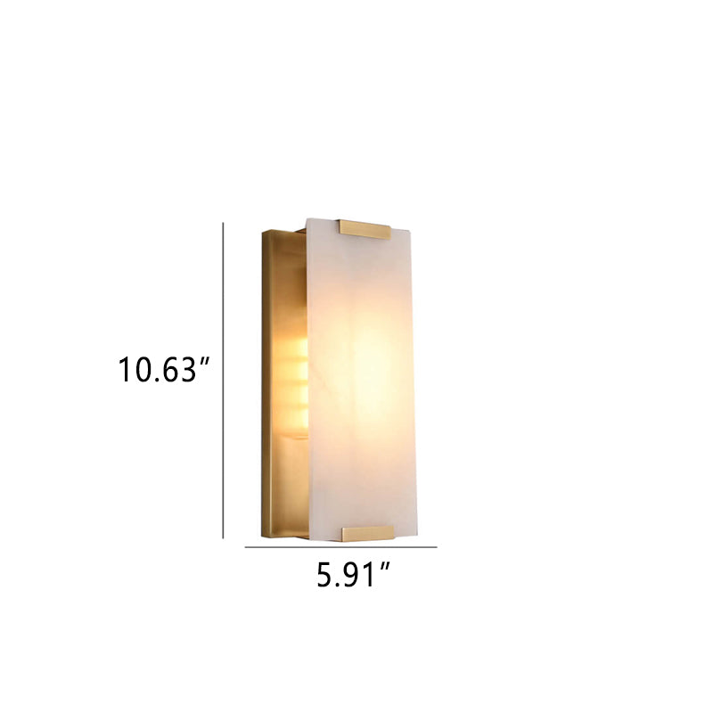 Nordic Light Luxury Copper Marble Strip Design Wall Sconce