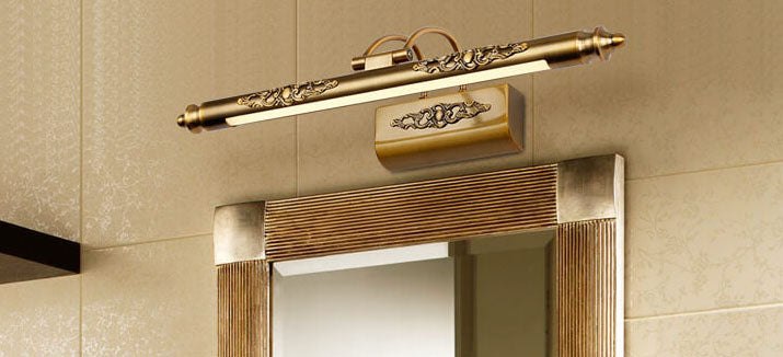 Retro European Carved LED Mirror Front Vanity Wall Sconce