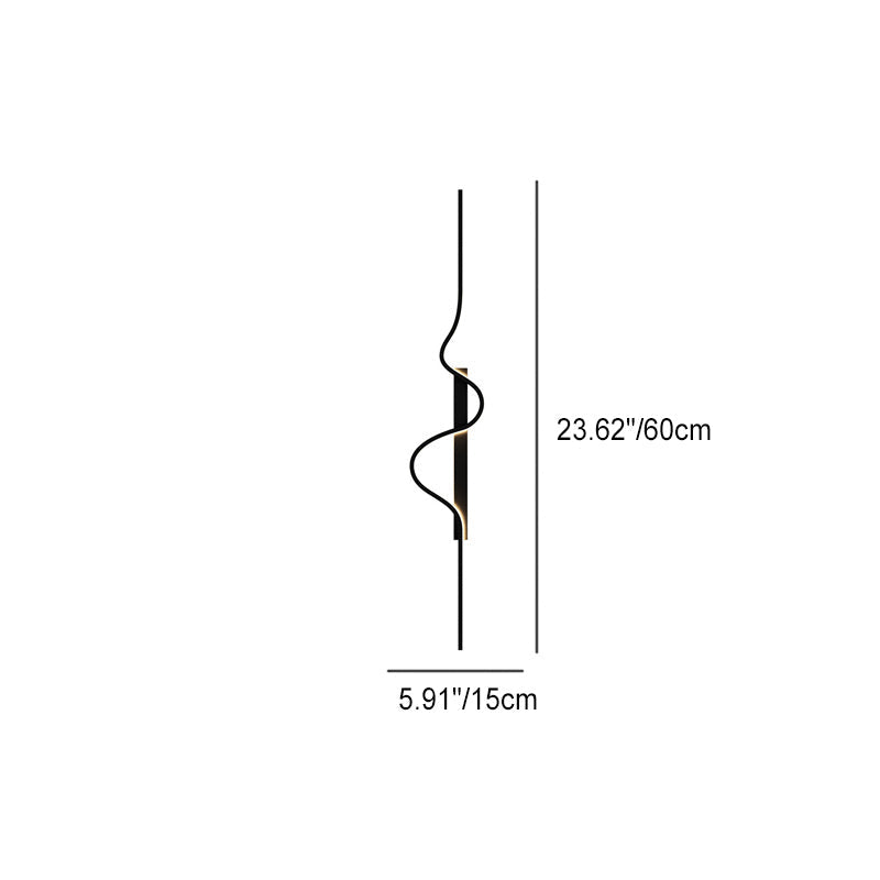Modern Minimalist Long Wave Design Aluminum LED Wall Sconce