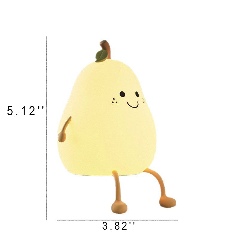Creative Fruit Pear Silicone LED Night Light USB Table Lamp