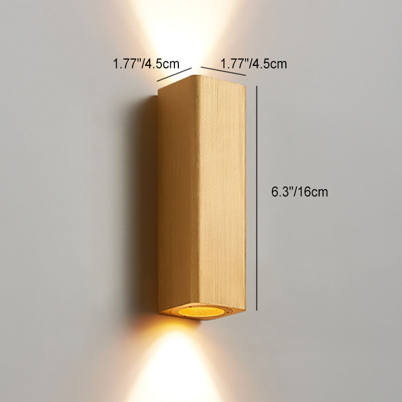 Nordic Minimalist Brushed Aluminum Rectangular Wall Sconce