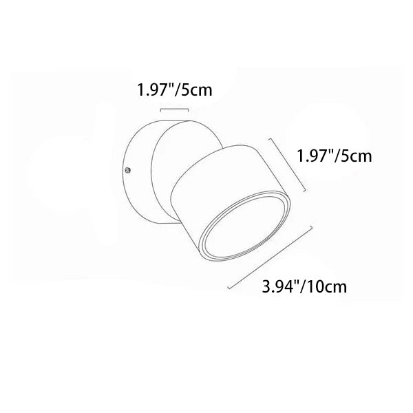 Modern Minimalist Round Aluminium Rotatable Folding Wall Sconce