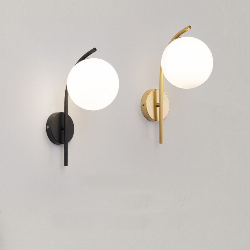 Nordic Arc Glass Globe 1-Light Wall Sconce