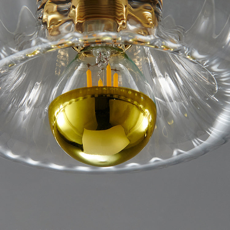 Modern Luxury Glass Sun Shape Full Copper Dual Wall Sconce
