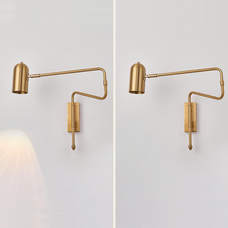 Contemporary Nordic Iron Cylinder Swing Arm Wall Sconce