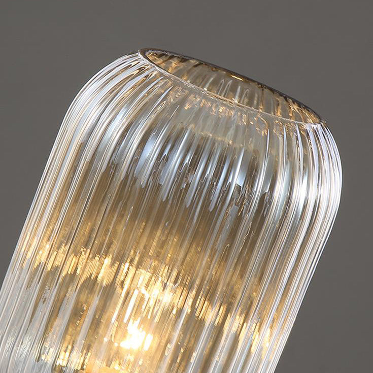 Elegant Nordic Striped Glass Oval 1-Light Table Lamp