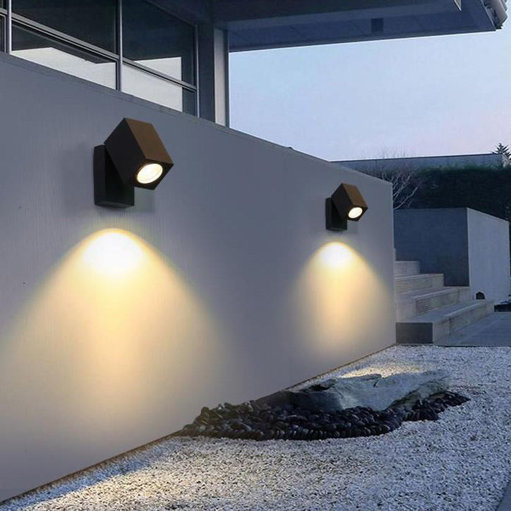 Modern Waterproof Square Spotlight Outdoor Wall Sconce