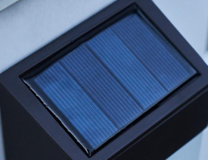 Solar Powered Frosted Glass Square Outdoor Wall Sconce