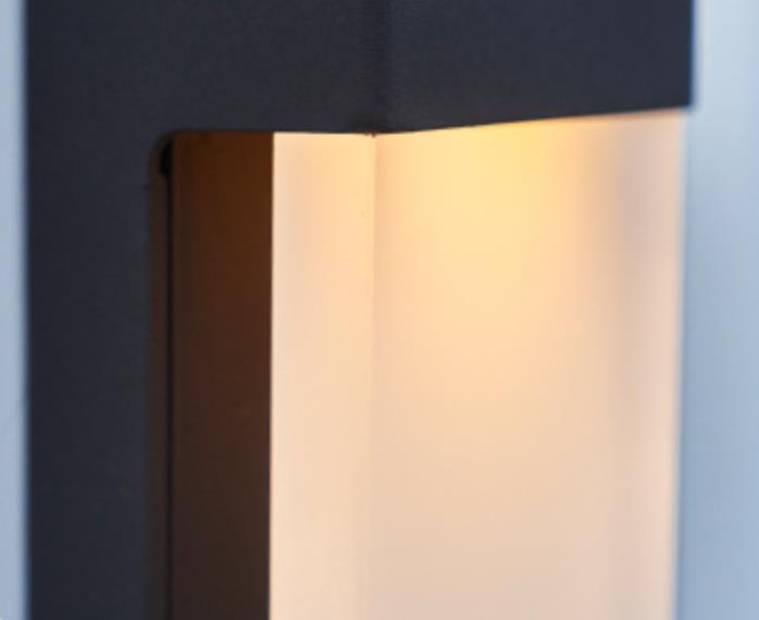 Solar Powered Frosted Glass Square Outdoor Wall Sconce
