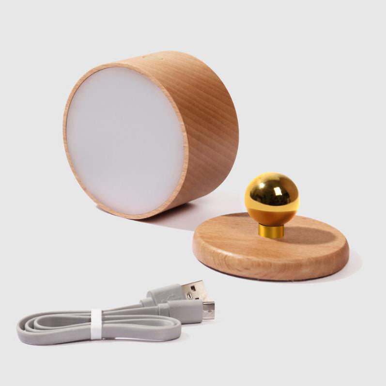 Simple Wooden USB Rechargeable Touch Magnetic Wall Sconce