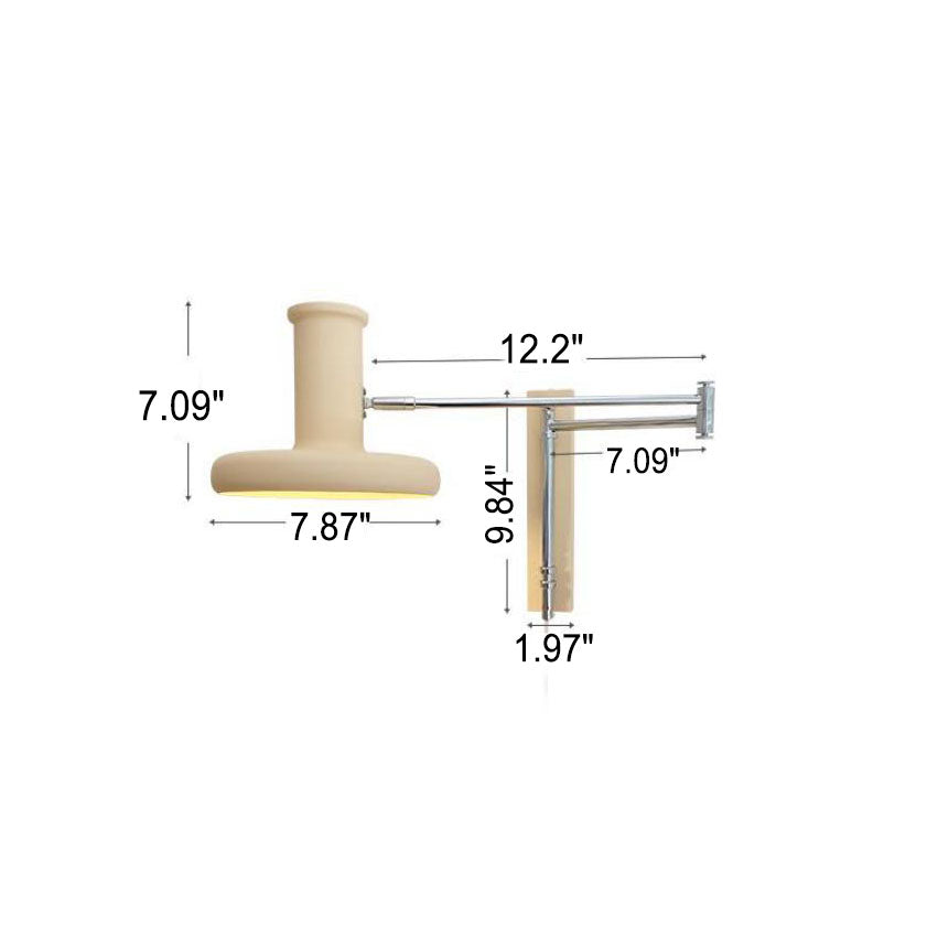 Nordic Minimalist Beige Swing Arm 1-Light Wall Sconce