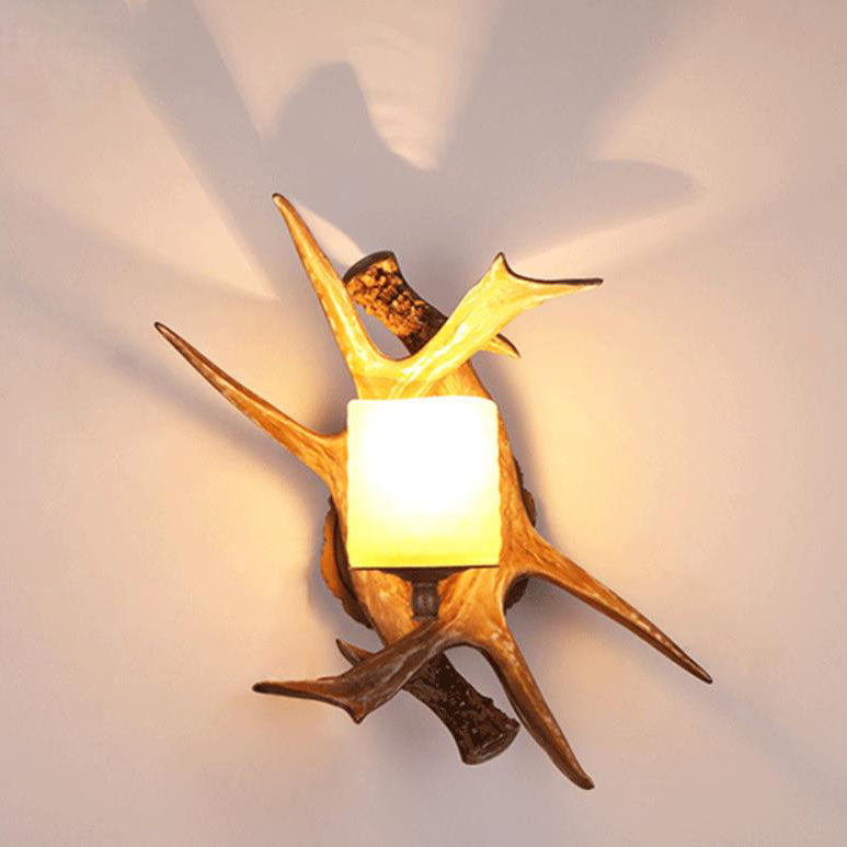 Modern Retro Antler 1-Light Glass Wall Sconce