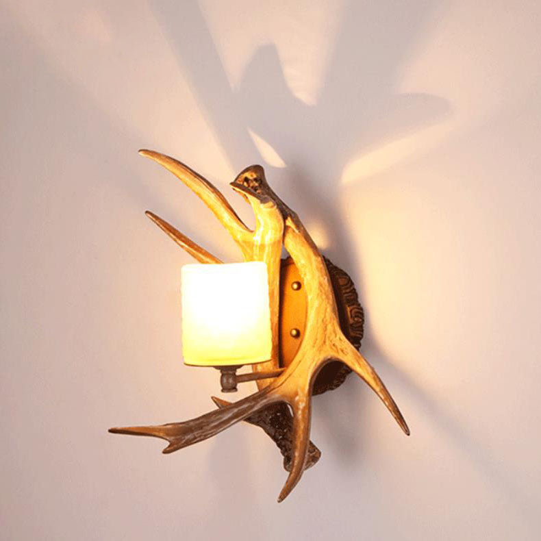 Modern Retro Antler 1-Light Glass Wall Sconce