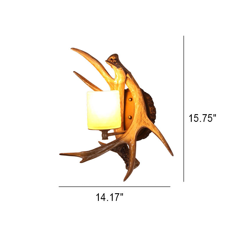 Modern Retro Antler 1-Light Glass Wall Sconce