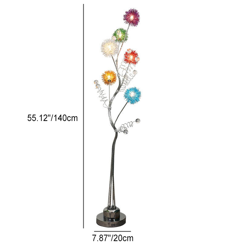Modern Multicolor 6-Light Floor Lamp