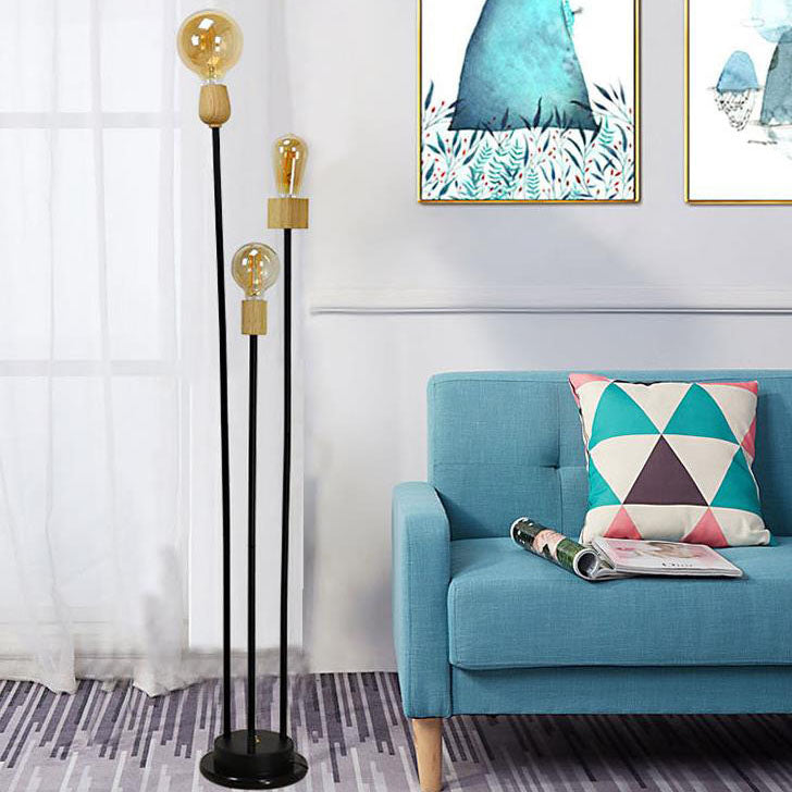 Industrial White 3-Light Floor Lamp