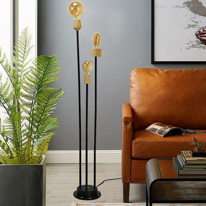 Industrial White 3-Light Floor Lamp