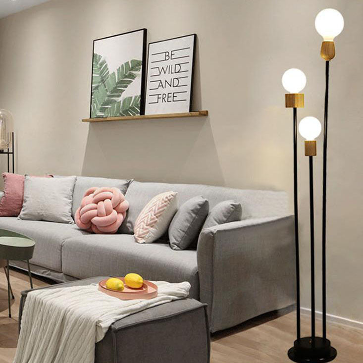 Industrial White 3-Light Floor Lamp