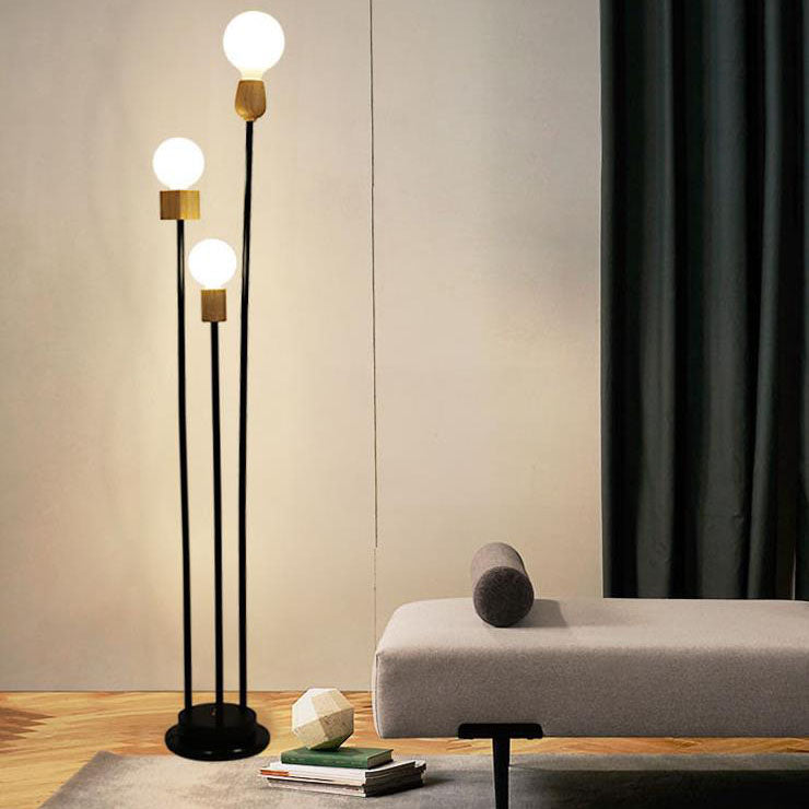 Industrial White 3-Light Floor Lamp