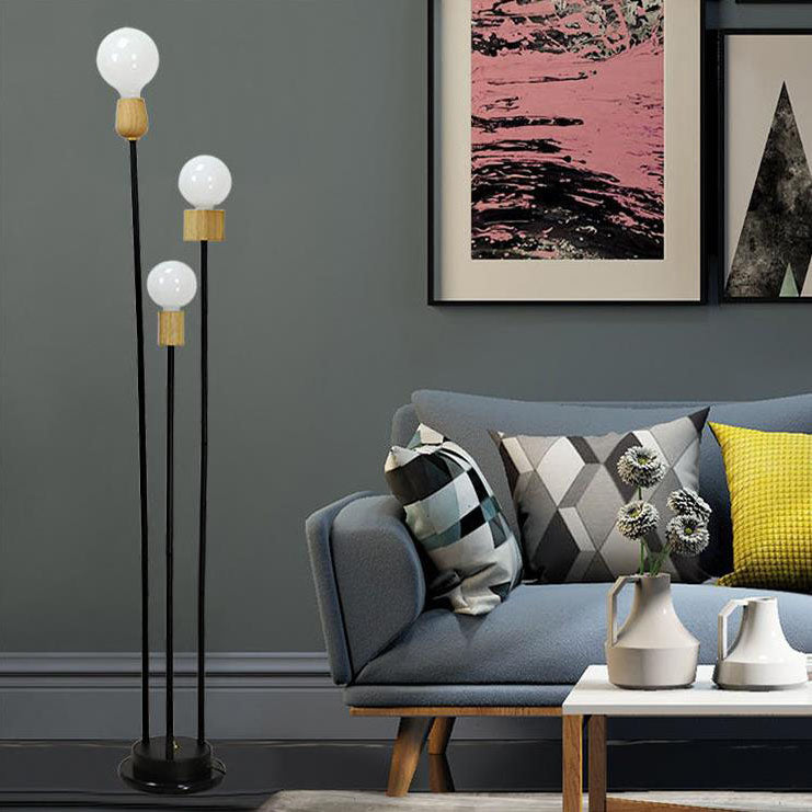 Industrial White 3-Light Floor Lamp