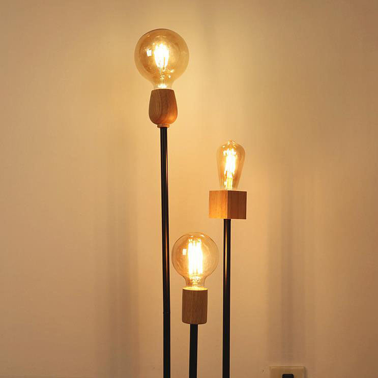 Industrial White 3-Light Floor Lamp