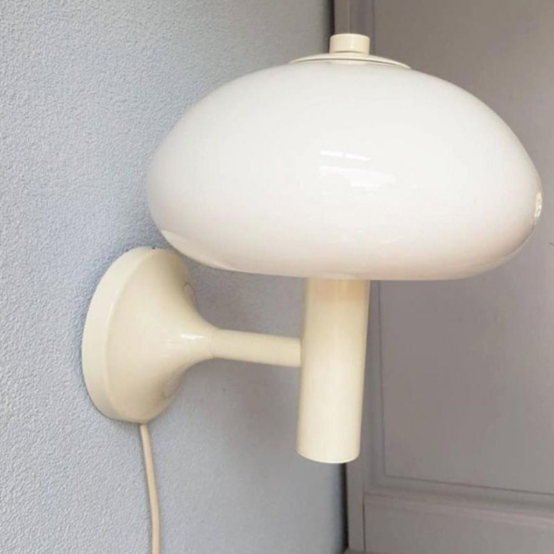 Contemporary Nordic Milk White Iron Glass Dome Wall Sconce