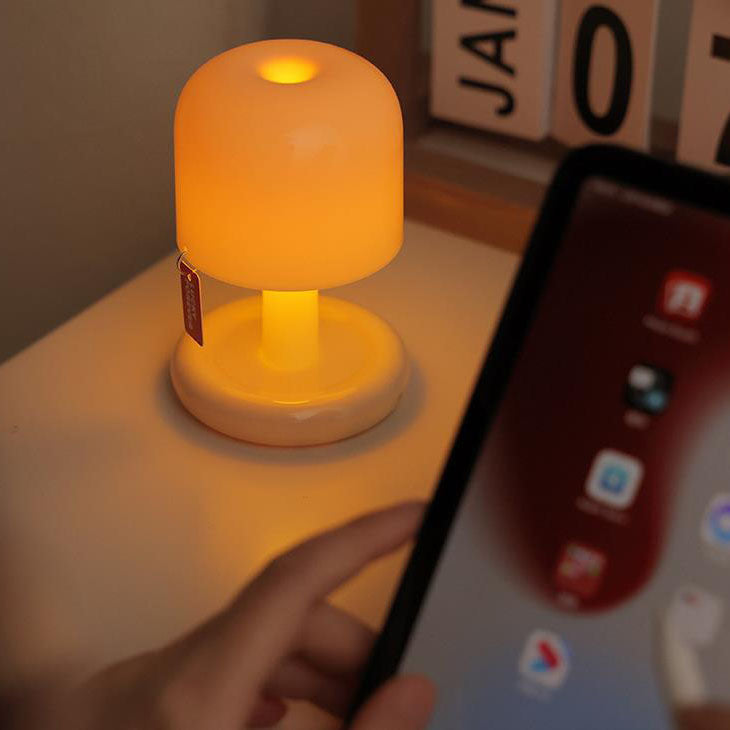 Modern Minimalist Decorative Mushroom Plastic USB Table Lamp