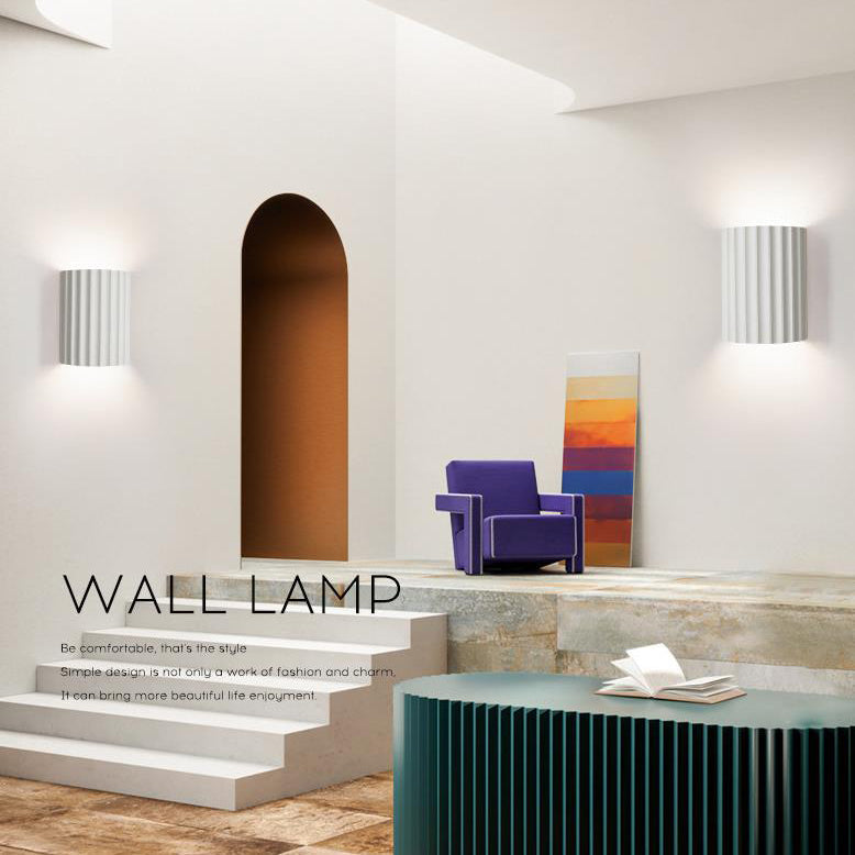 Contemporary Scandinavian Resin Half Column 2-Light Wall Sconce