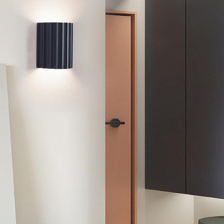 Contemporary Scandinavian Resin Half Column 2-Light Wall Sconce