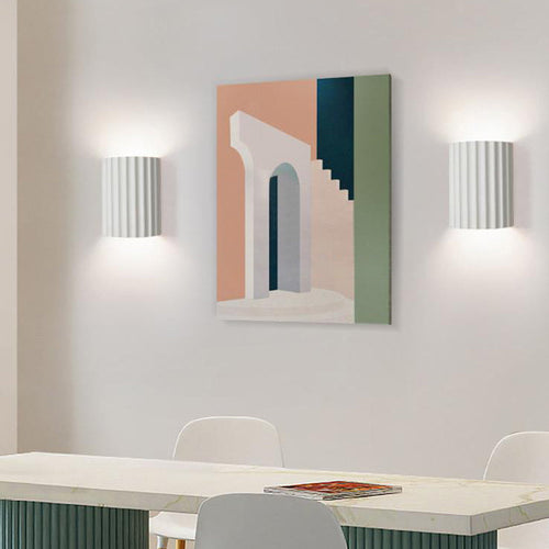 Contemporary Scandinavian Resin Half Column 2-Light Wall Sconce